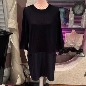 COS Black Two-Tone Long Sleeve Shift Dress